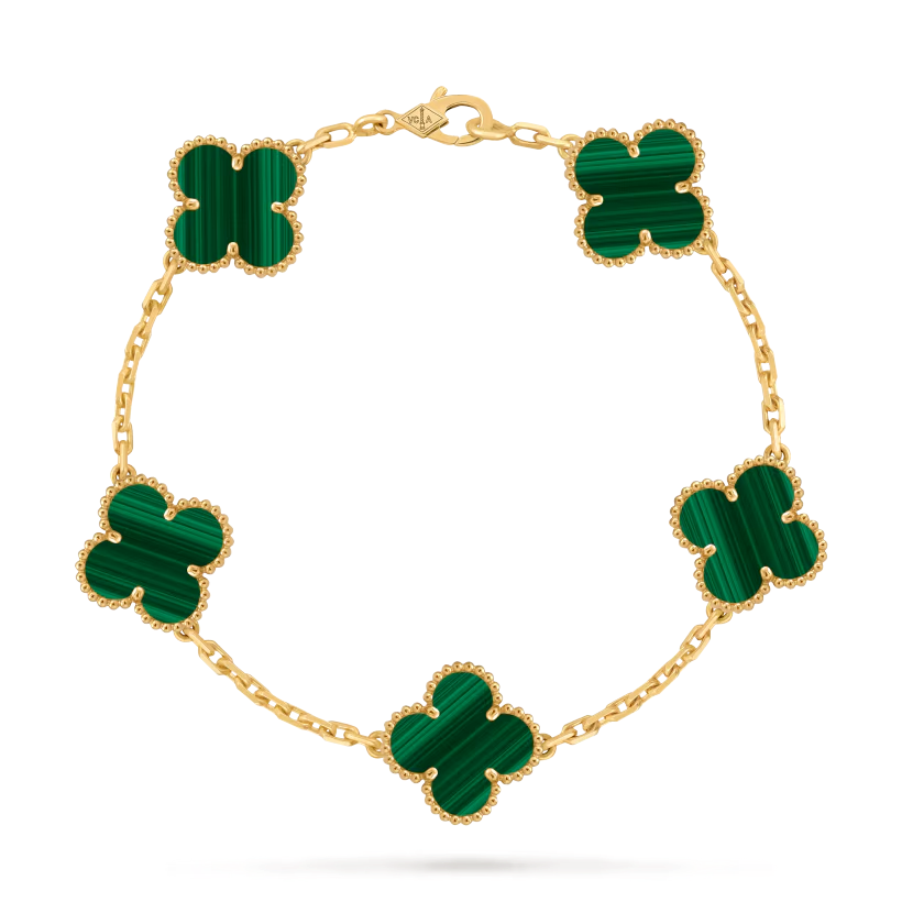 1 Браслет Vintage Alhambra, 5 мотивів з малахітом - Зображення 1