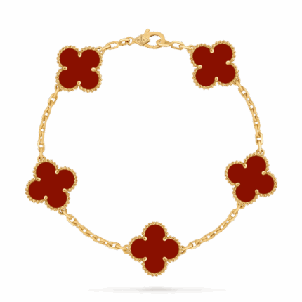 Браслет Vintage Alhambra, 5 мотивів з сердоліком