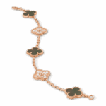 Браслет Vintage Alhambra, 5 мотивів з чорним перламутром та діамантами 0,96 ct - Зображення 2