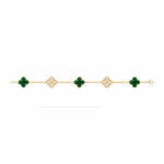 Браслет Vintage Alhambra, 5 мотивів з малахітом та діамантами 0,96 ct - Зображення 5