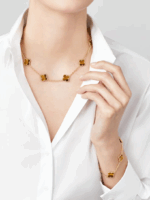 Браслет Vintage Alhambra, 5 мотивів з тигровим оком - Зображення 4