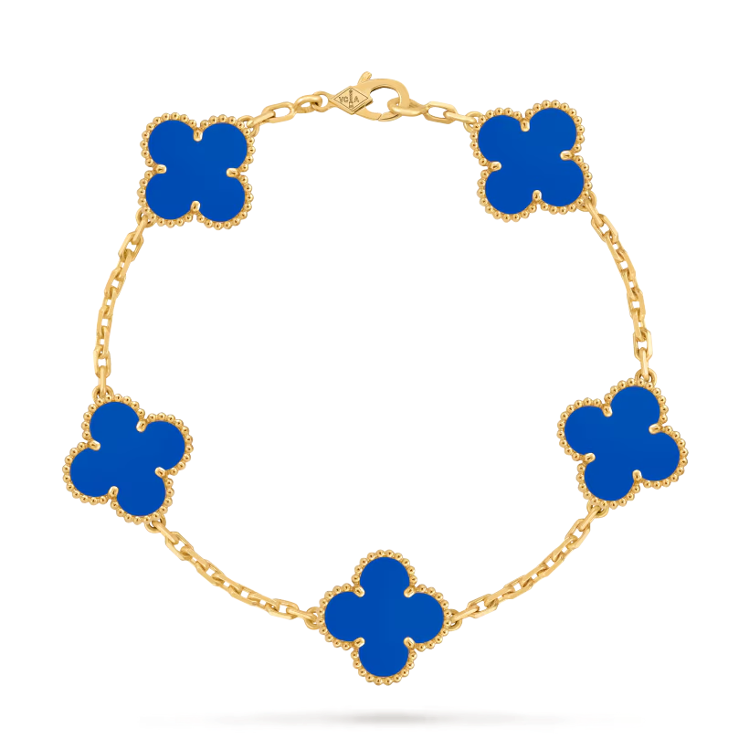 6 Браслет Vintage Alhambra, 5 мотивів з агатом - Зображення 1