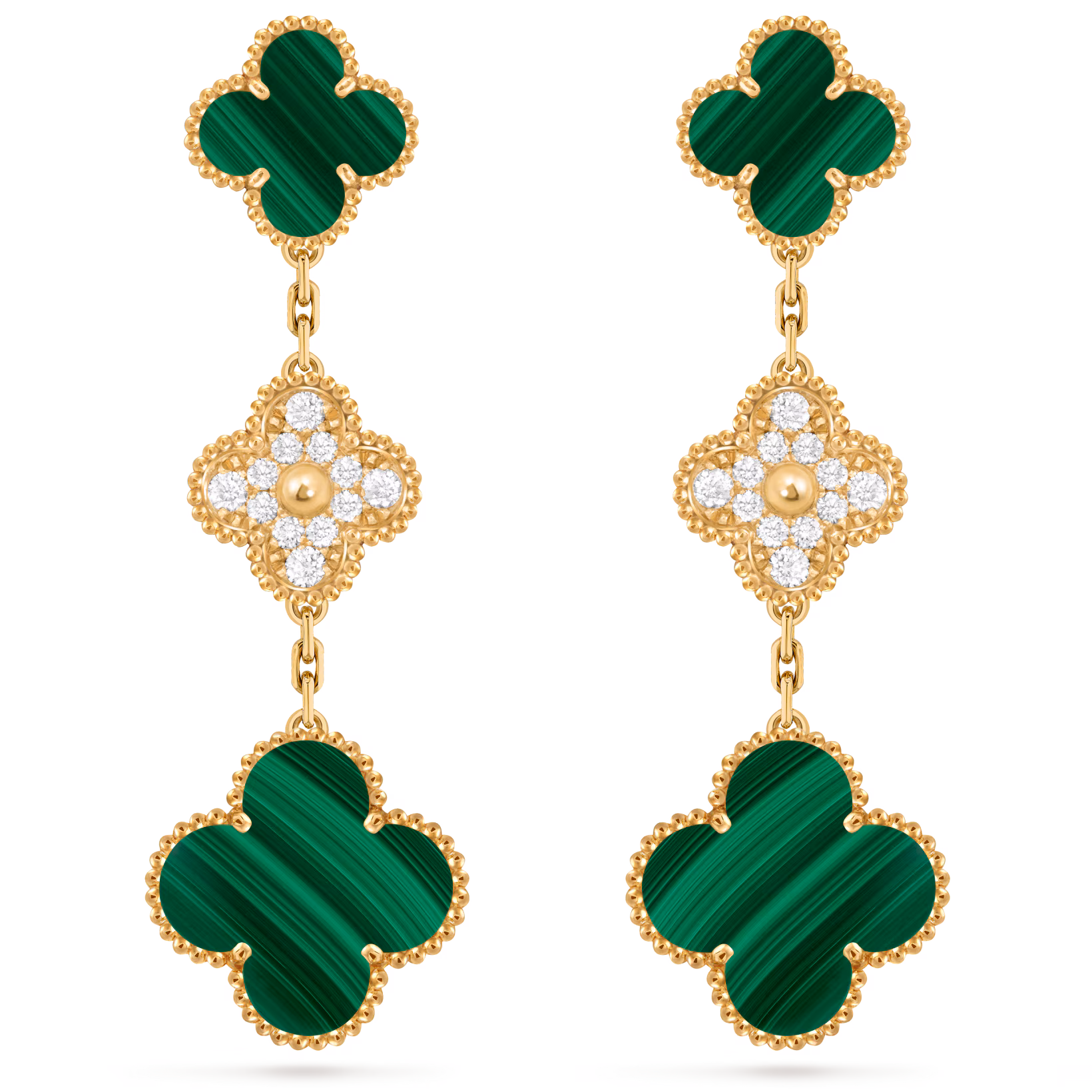 mrahqyjxr4-bjkjct5dgxq.png.transform.vca-w820-2x.avif Сережки Magic Alhambra, 3 мотиви з діамантами 0,96 ct та малахітом - Зображення 1